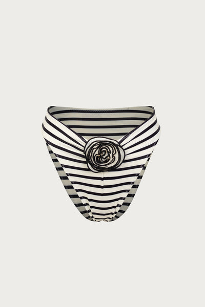 Rose High Rise Bottom (Cream Black Stripe)