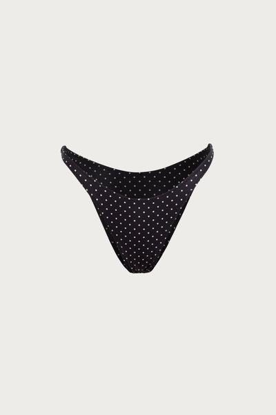 90s Bottom (Black Cream Polka Dot)