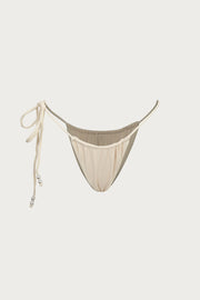 Beaded String Bottom (Faux Suede Cream)