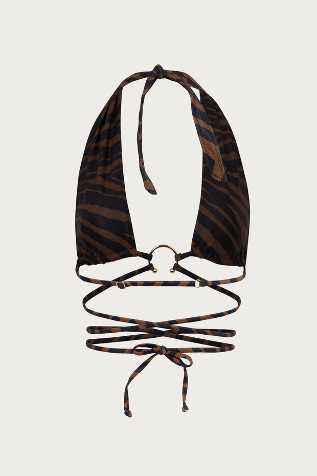 Pierced Wrap Top (Bronze Zebra)