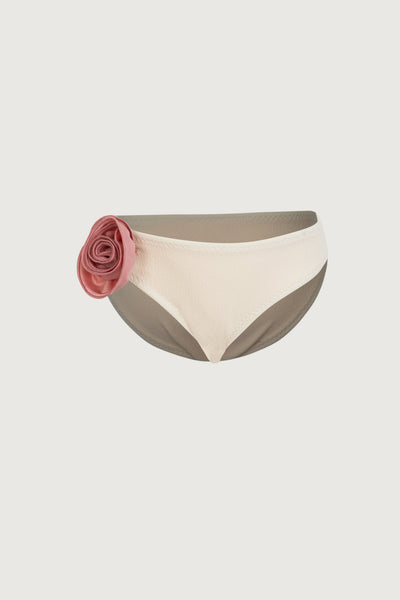 rose brief bottom (faux suede cream/blush)