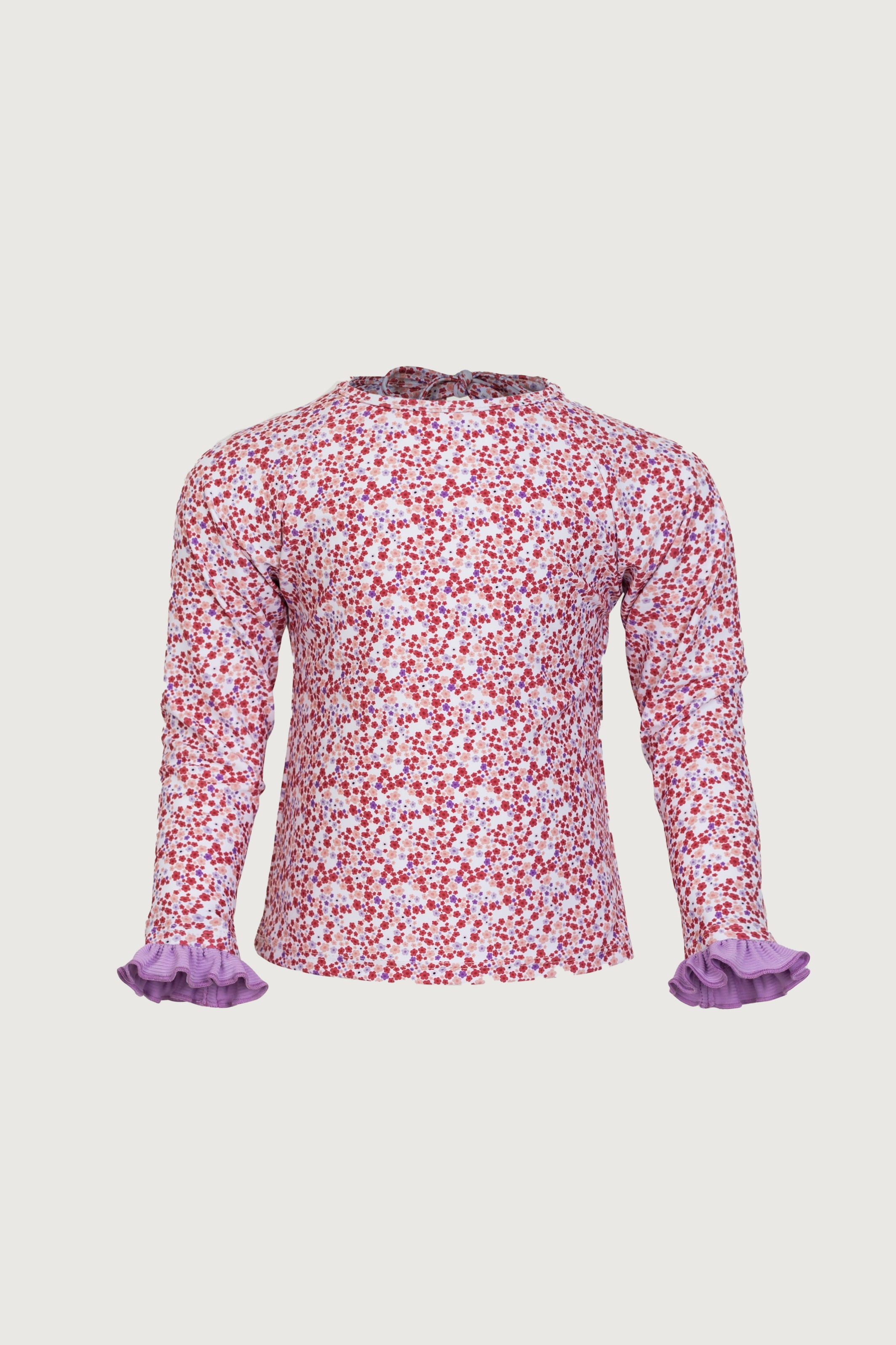 ruffle rashguard (mini floral/purple) – SAME