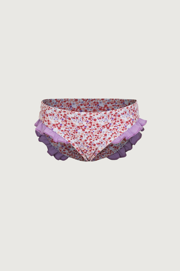 ruffle brief bottom (mini floral/purple)
