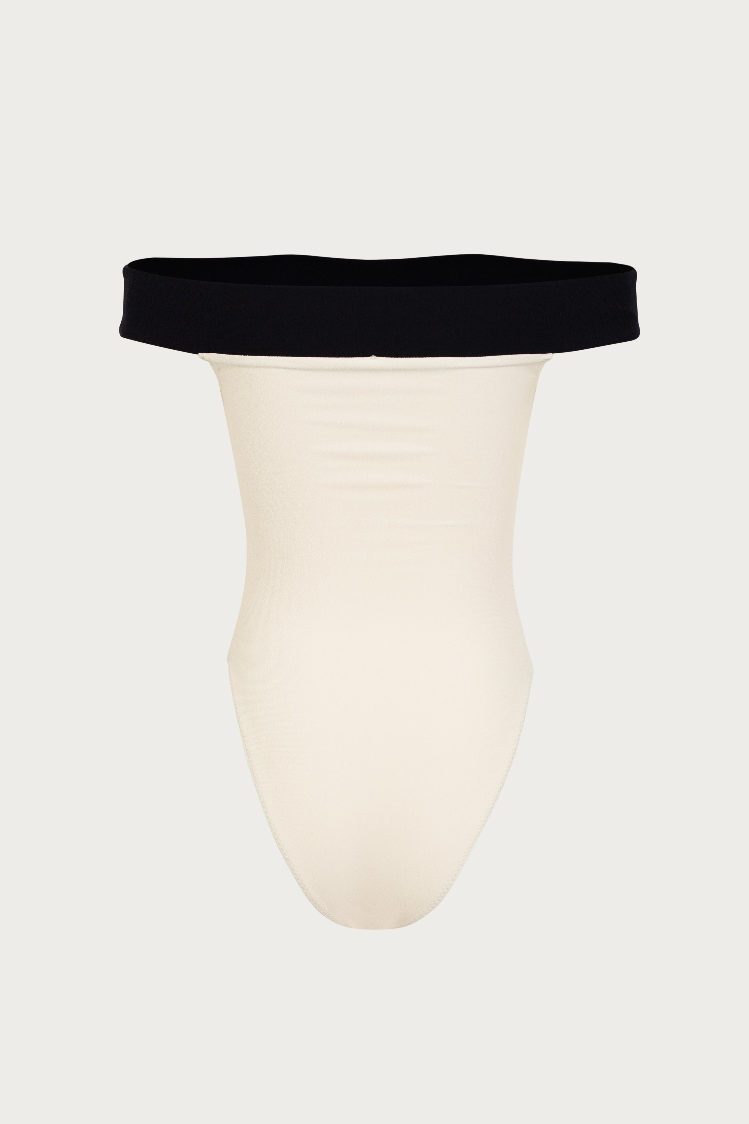SAME One Piece | Faux Suede Cream/Black