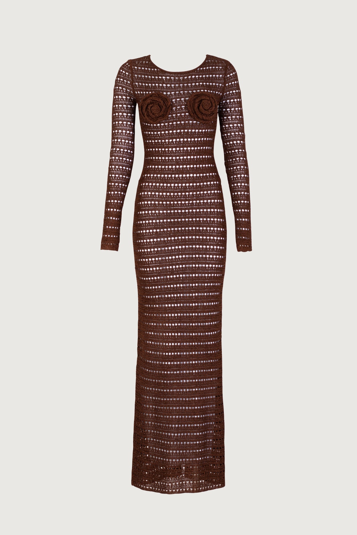 chocolate crochet dress Vestido Maxi Tejido Coastal - Chocolate