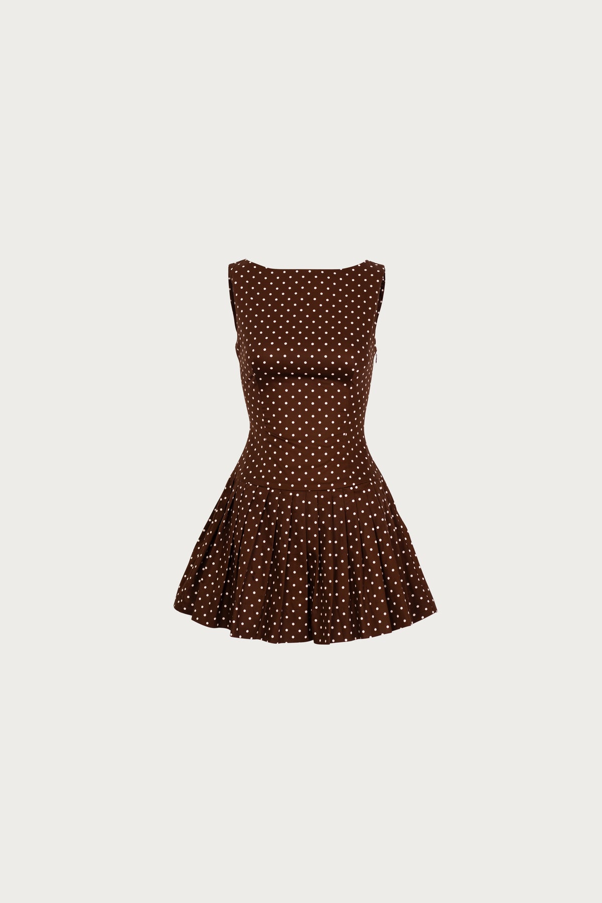 SAME Poplin Mini Dress | Brown White Polka Dot | Women's Dress XS / Brown Cream Polka Dot SAME Poplin Mini Dress | Brown White Polka Dot | Women's Dress XS / Brown Cream Polka Dot