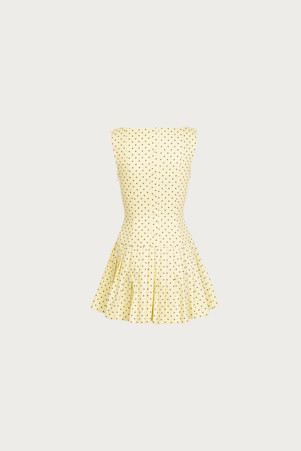 SAME Poplin Mini Dress | Yellow Brown Polka Dot