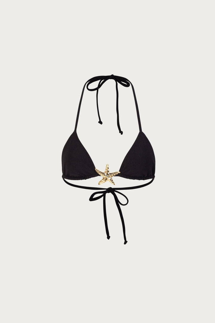 Starfish Triangle Top (Faux Suede Black)