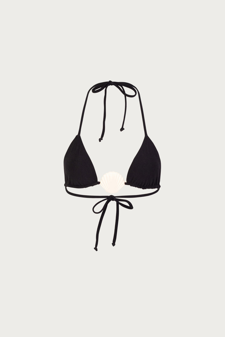 Shell Triangle Top (Faux Suede Black) RESORT26