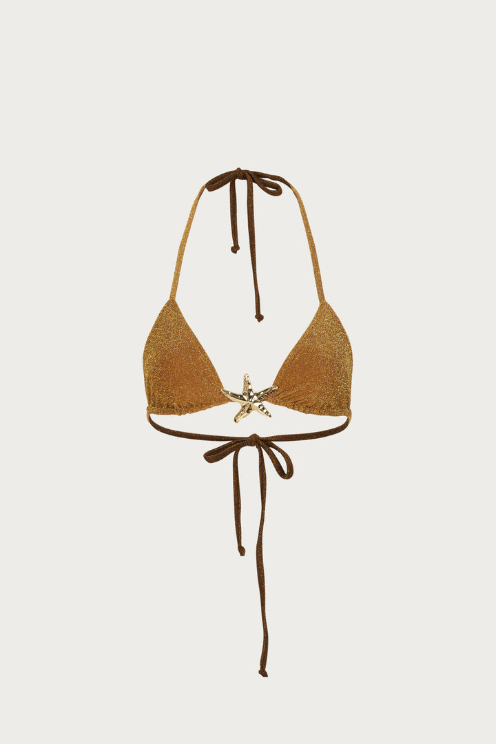 Starfish Triangle Top (Mocha Shimmer Lurex)