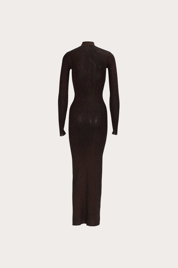 Shimmer Mockneck Dress (Black)