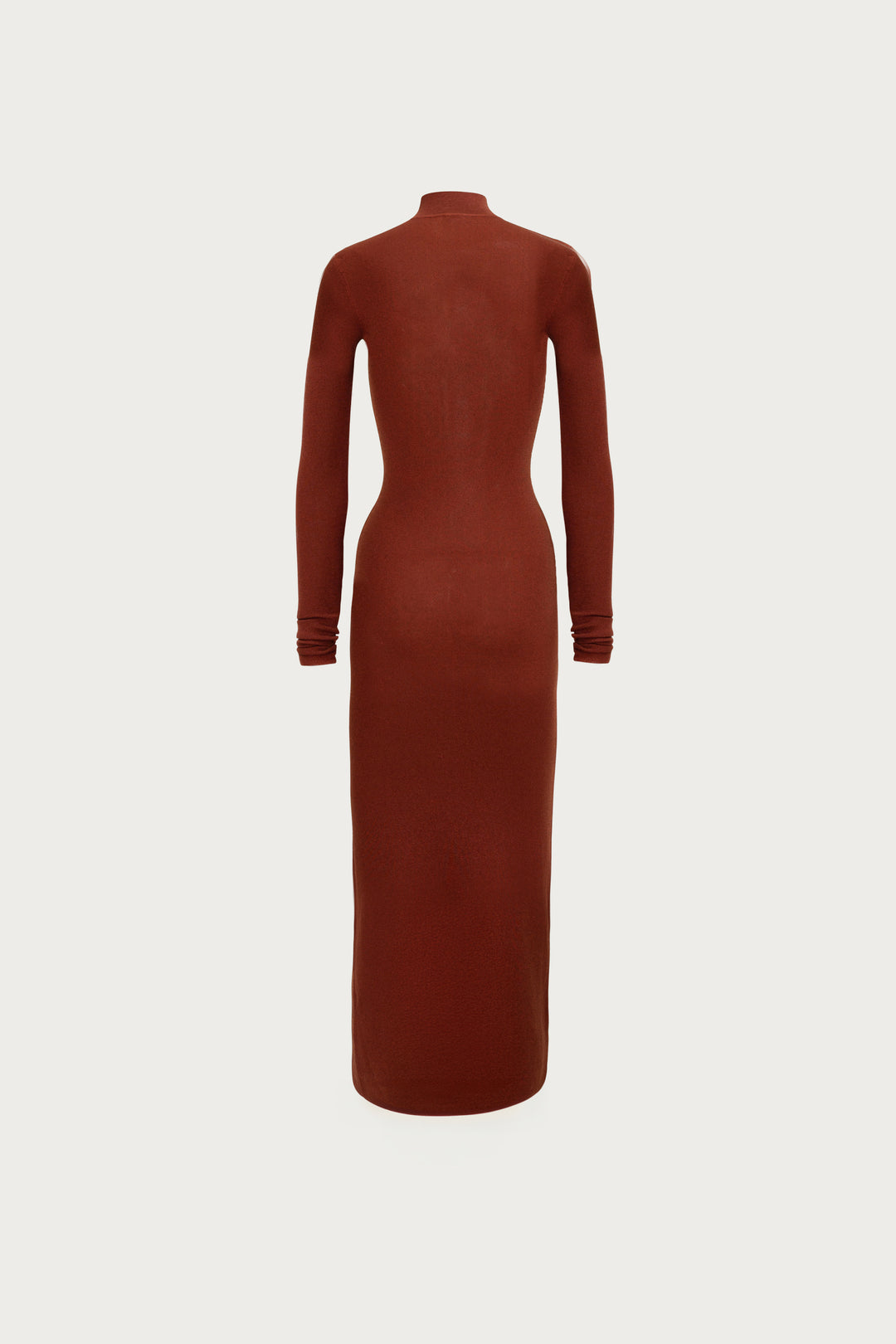 Shimmer Mockneck Dress (Rust)
