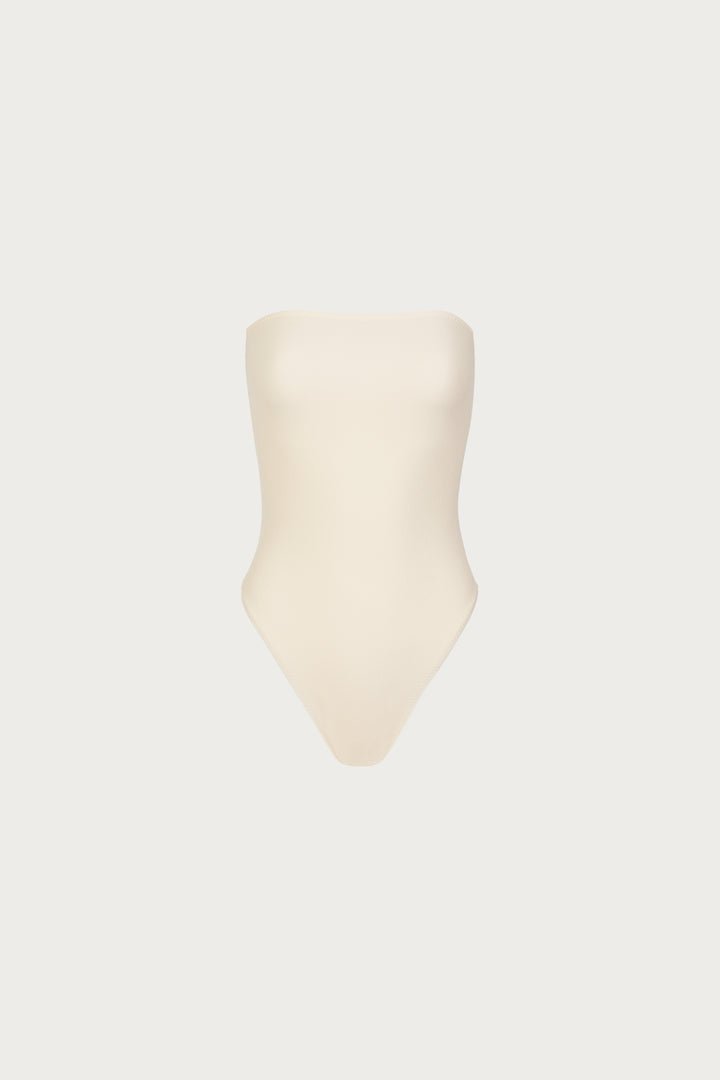 Strapless One Piece (Faux Suede Cream)
