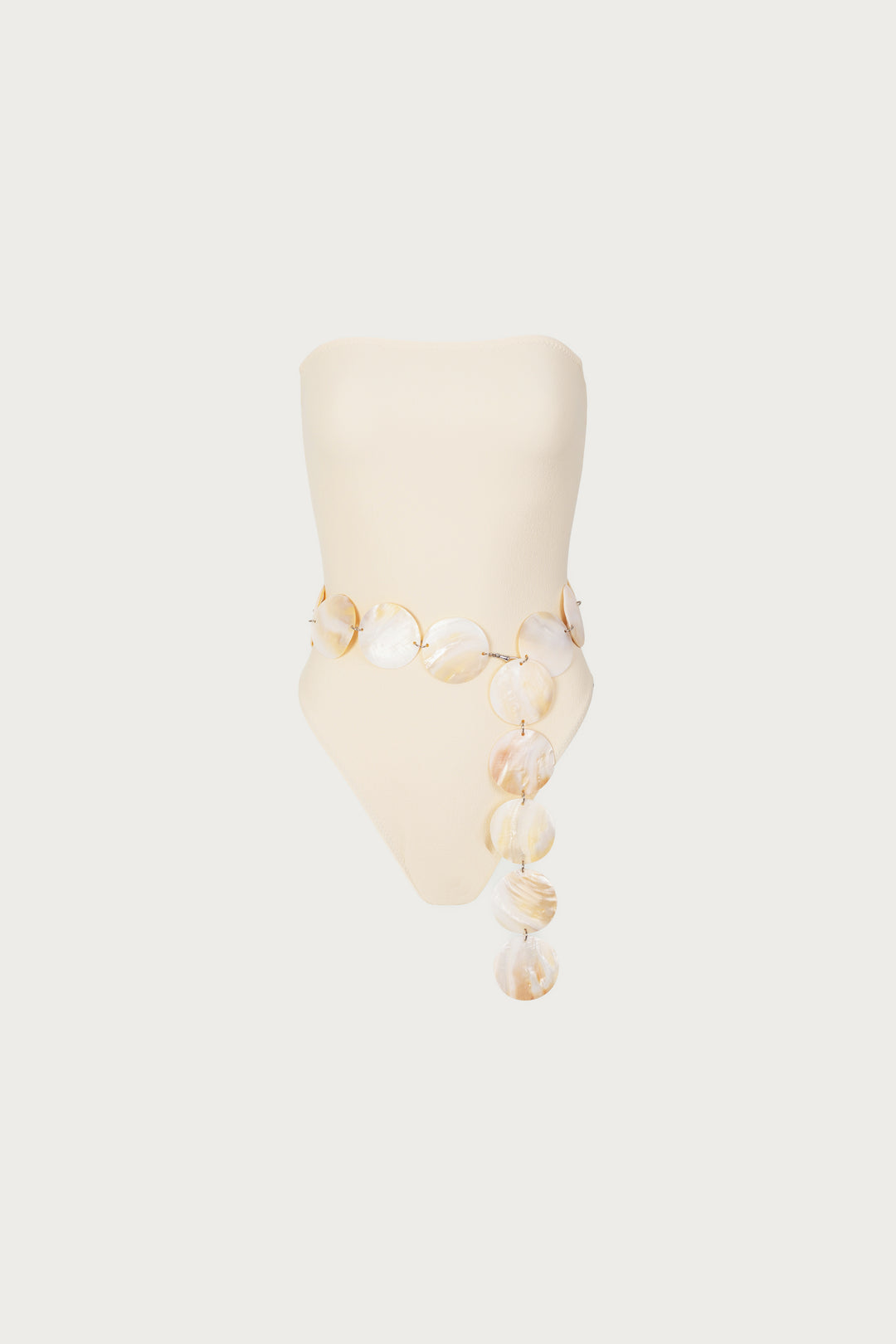 Strapless One Piece (Faux Suede Cream)