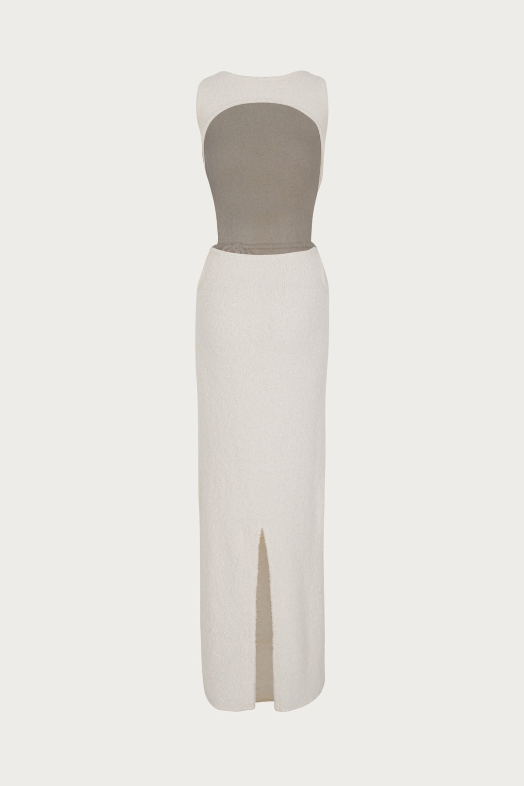 Tie Maxi Dress (White Bouclé)