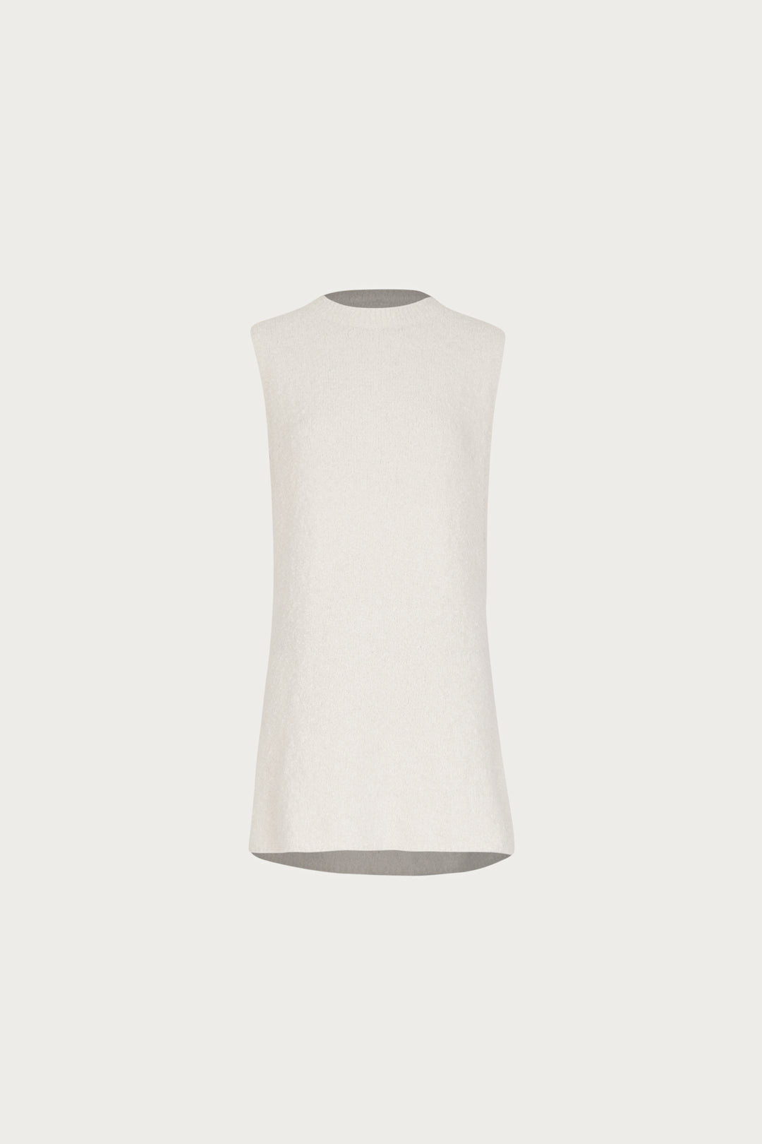 Sleeveless Knit Mini Dress (White Bouclé)