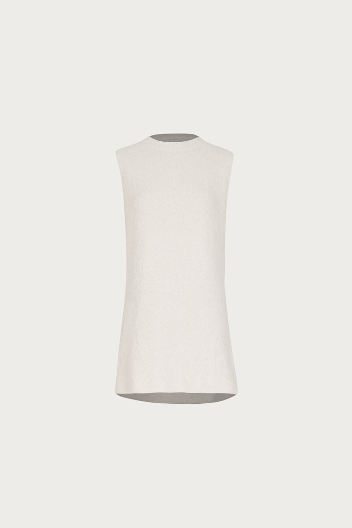Sleeveless Knit Mini Dress (White Bouclé)