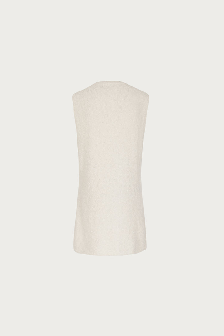 Sleeveless Knit Mini Dress (White Bouclé)