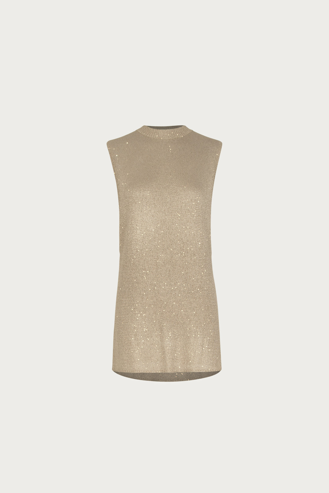 Sleeveless Knit Mini Dress (Light Gold Sequin)