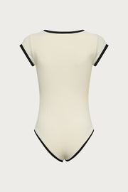 The Grace One Piece (Ribbed Cream/Black)
