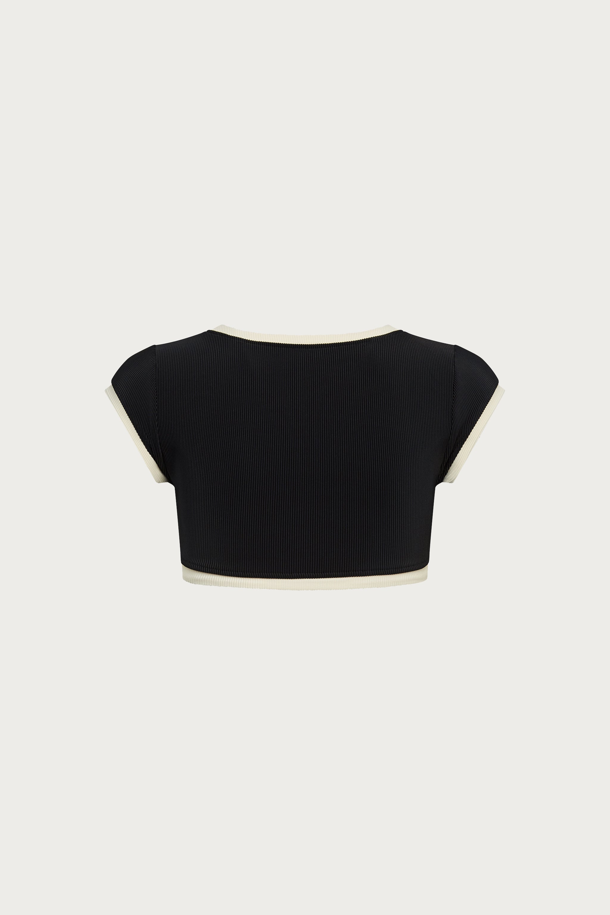 SAME Grace Top | Ribbed Black/Cream