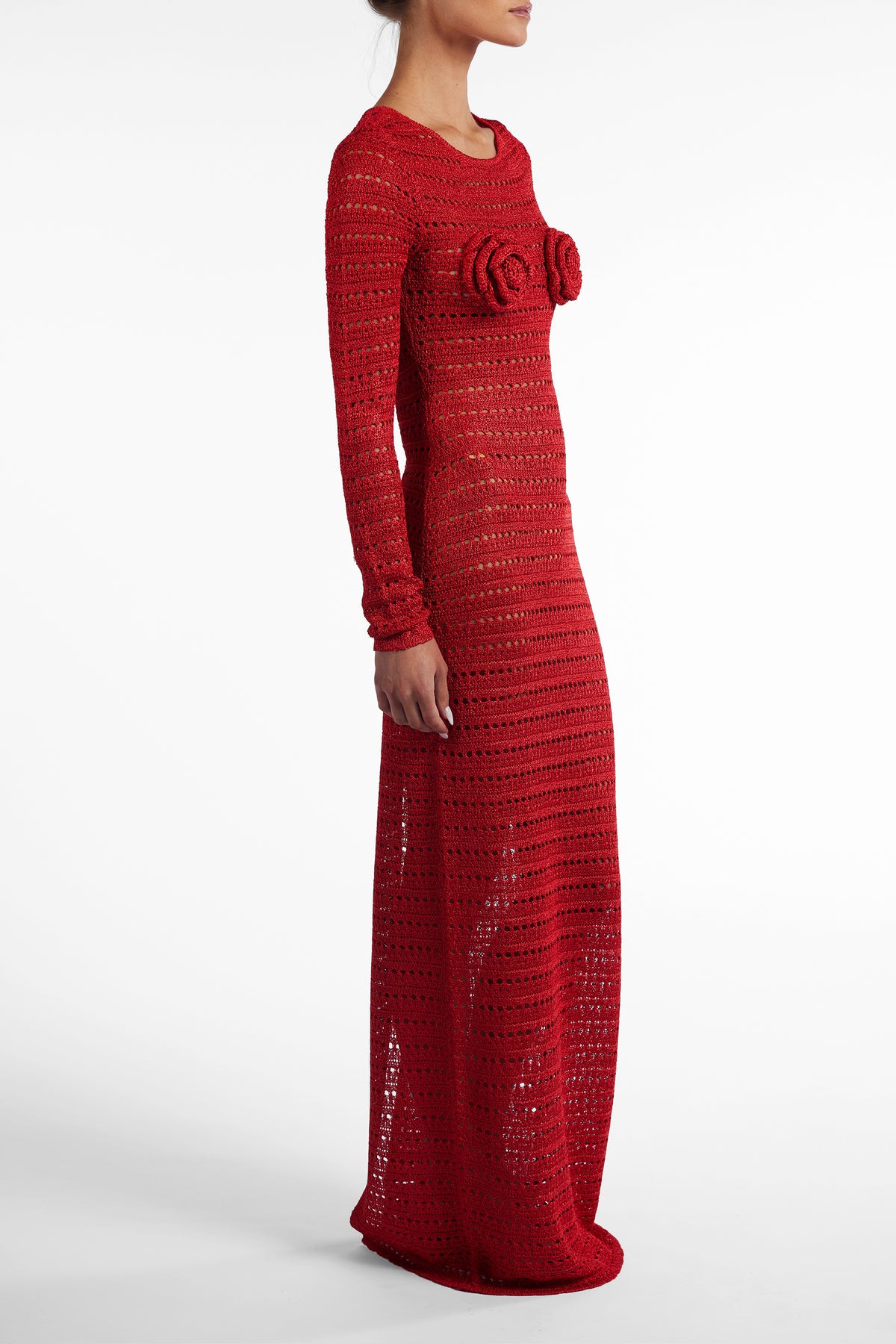 SAME Rosette Crochet Dress | Red