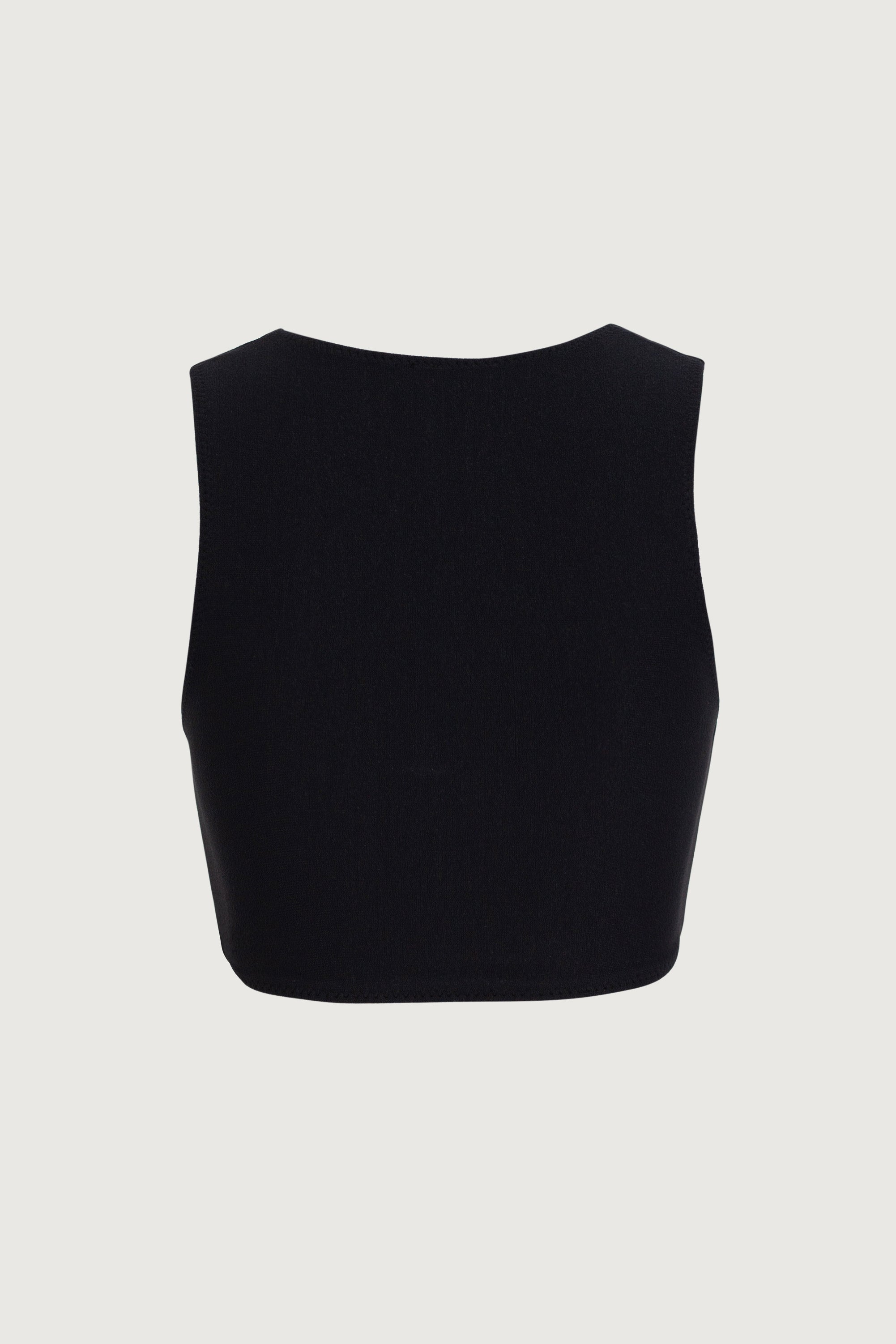 SAME Rose Tank Top | Faux Suede Black/Cream