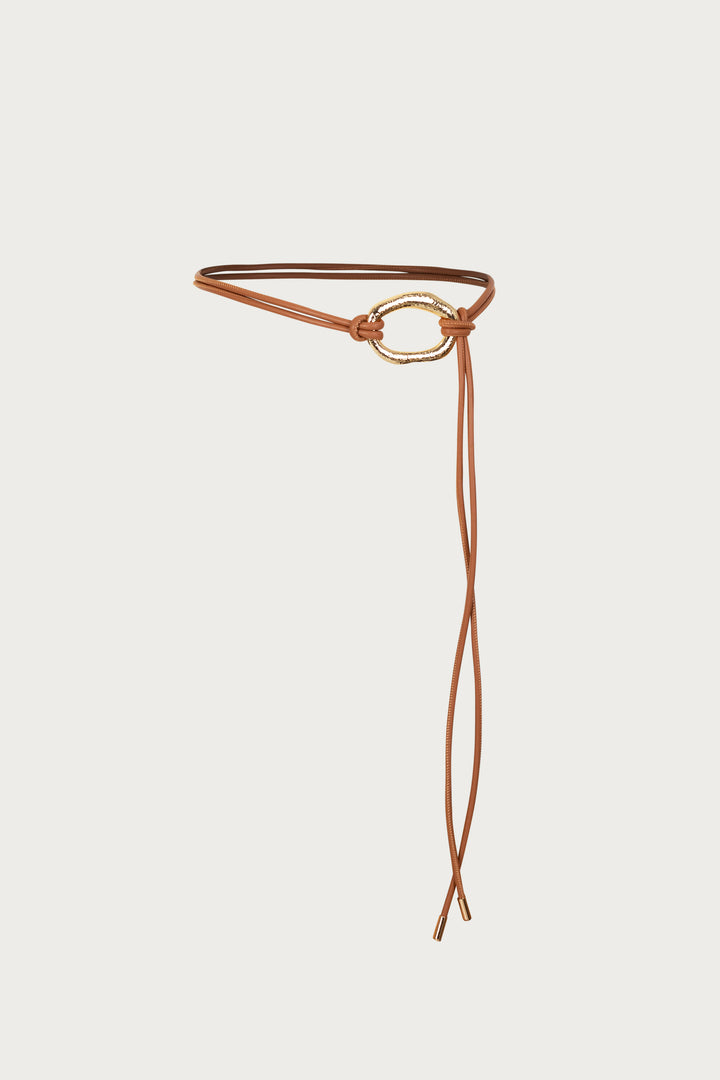Leather Loop Belt (Camel/Gold)
