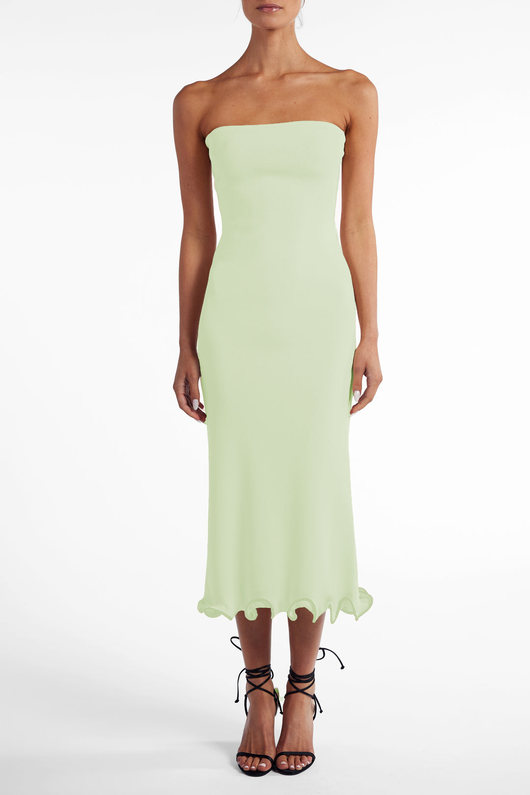 Ruffle Hem Strapless Dress (Mint)
