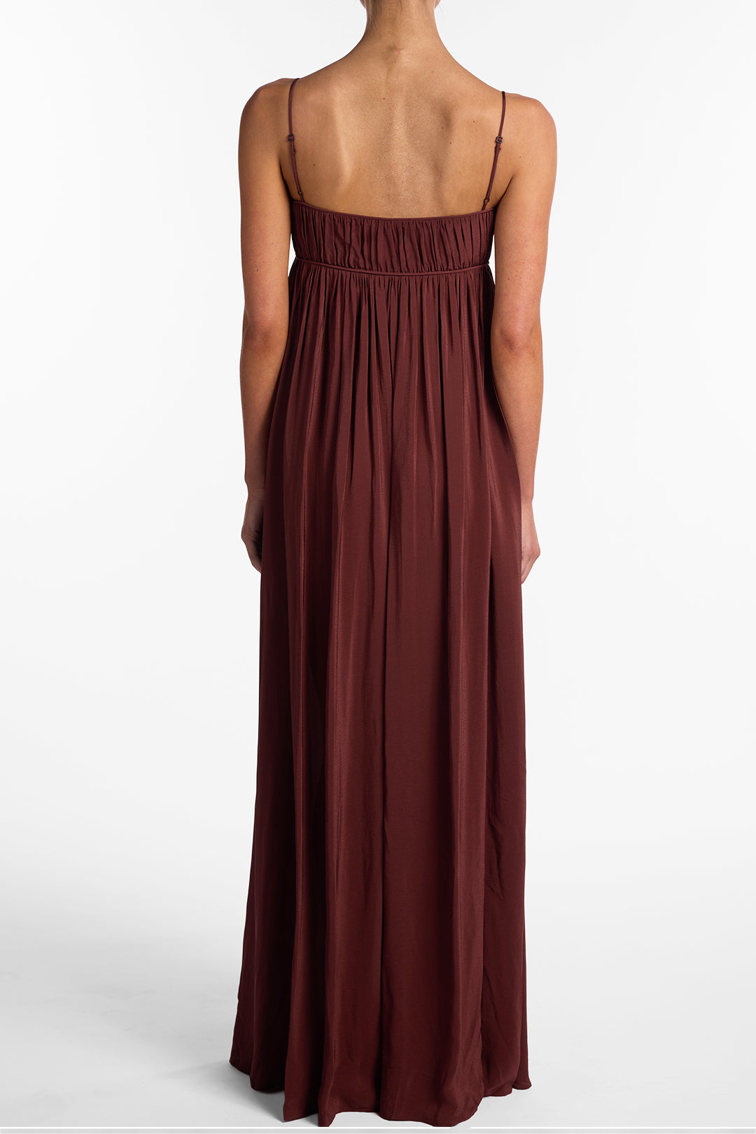 brown and red dress Rust Brown Maxi Dress - Satin Maxi Dress - Sleeveless Maxi Dress