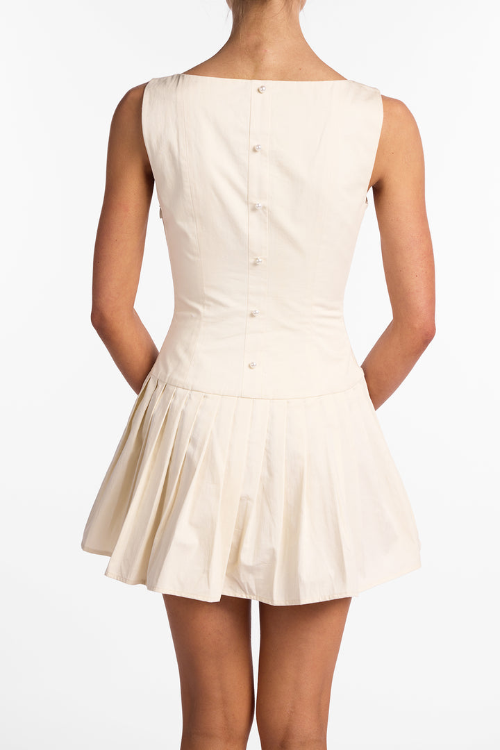 Poplin Mini Dress (Cream)