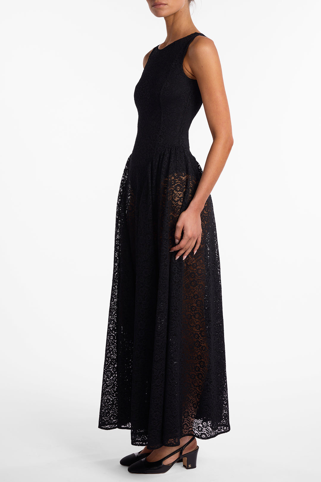SAME French Lace Midi Dress | Black | Women's Dress M / Black SAME French Lace Midi Dress | Black | Women's Dress M / Black