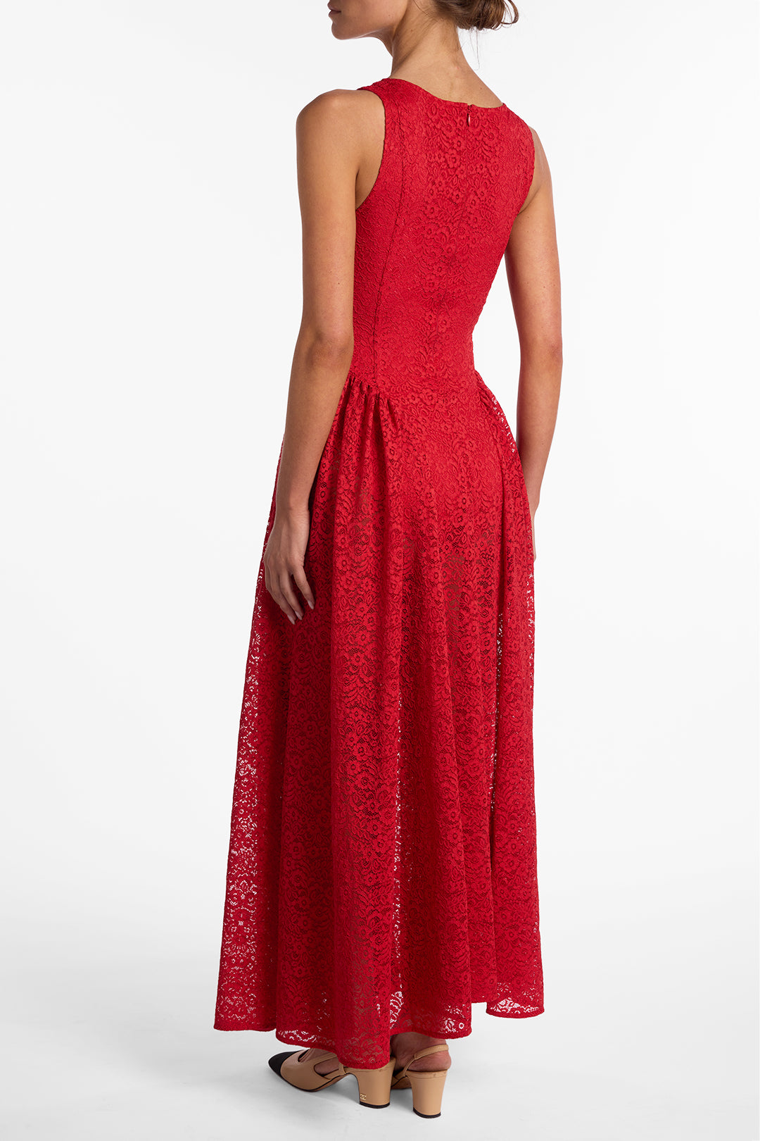 SAME French Lace Midi Dress | Red | Women's Dress L / Red SAME French Lace Midi Dress | Red | Women's Dress L / Red