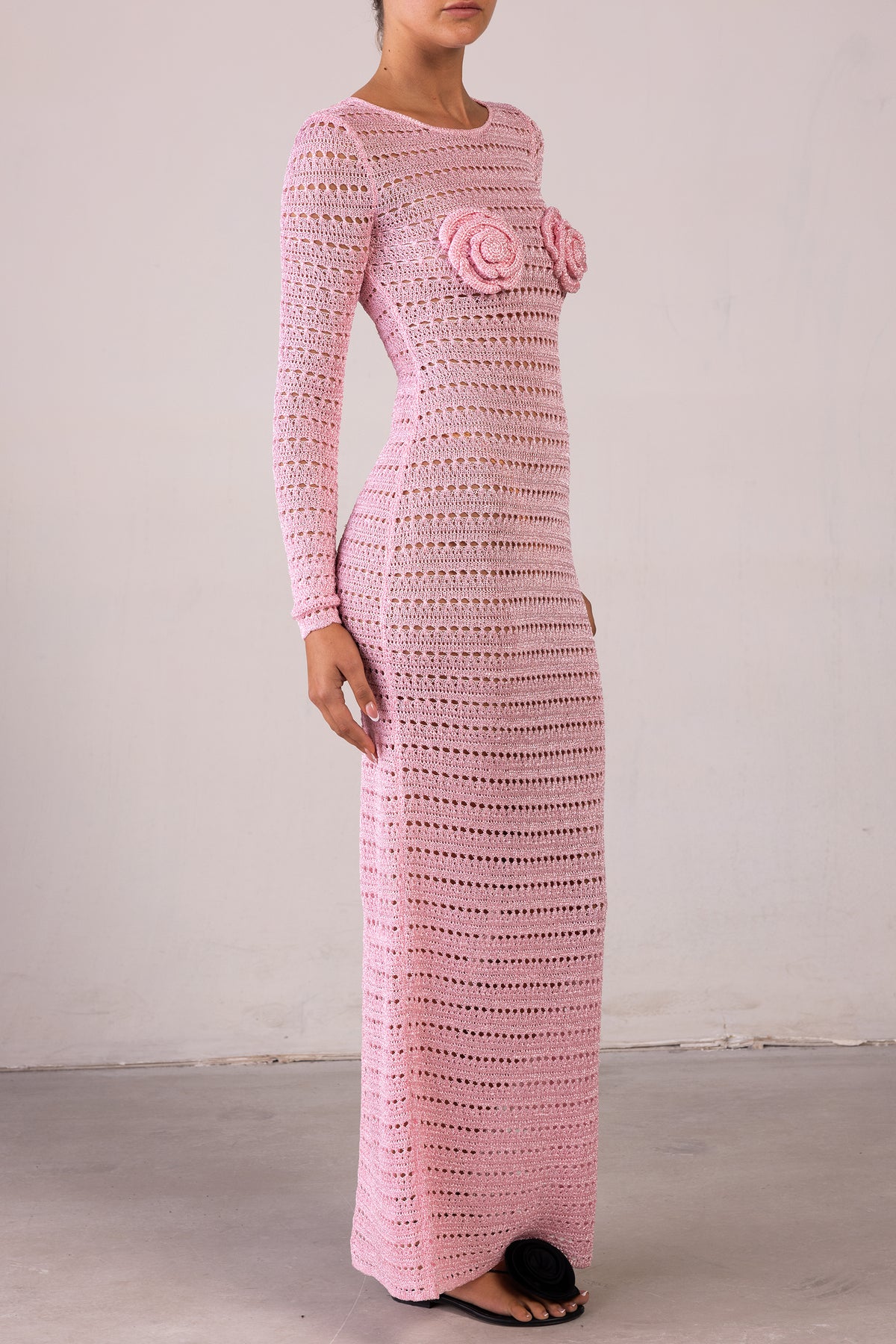 pink crochet dress SAME Rosette Crochet Dress | Pink