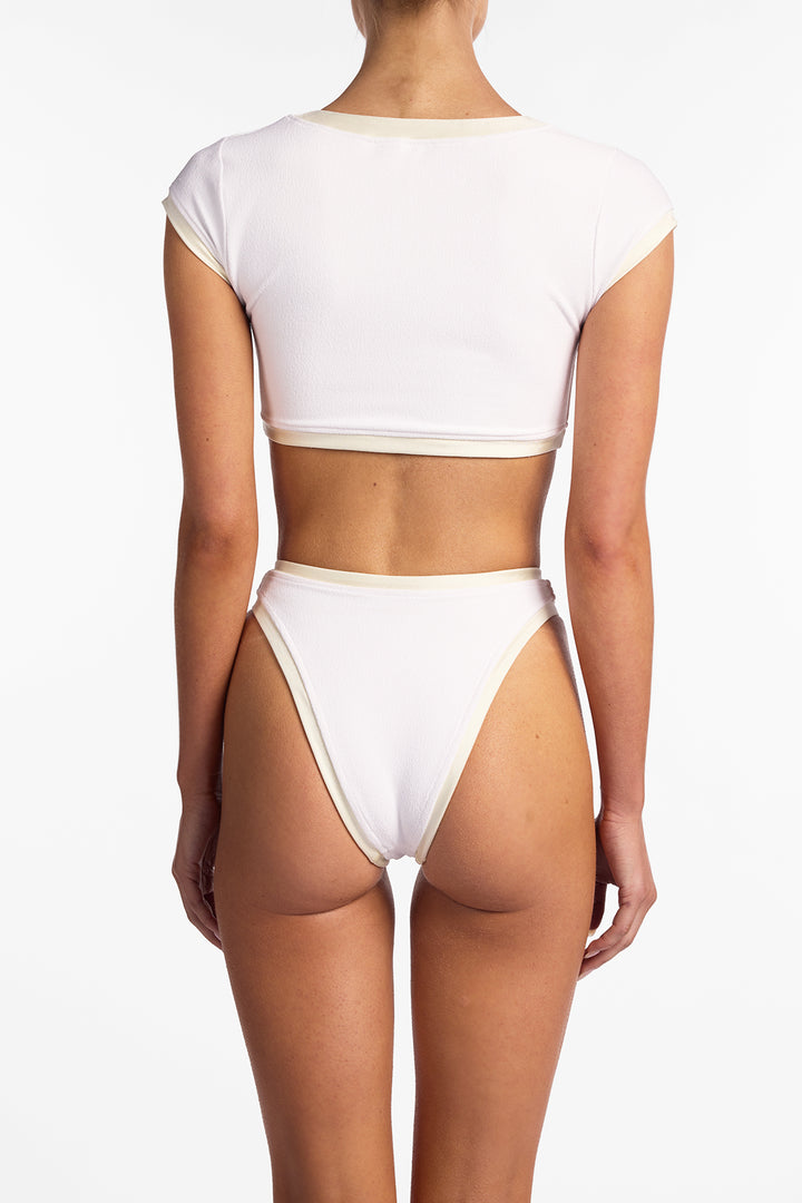 The Grace Top (Faux Suede White/Cream)