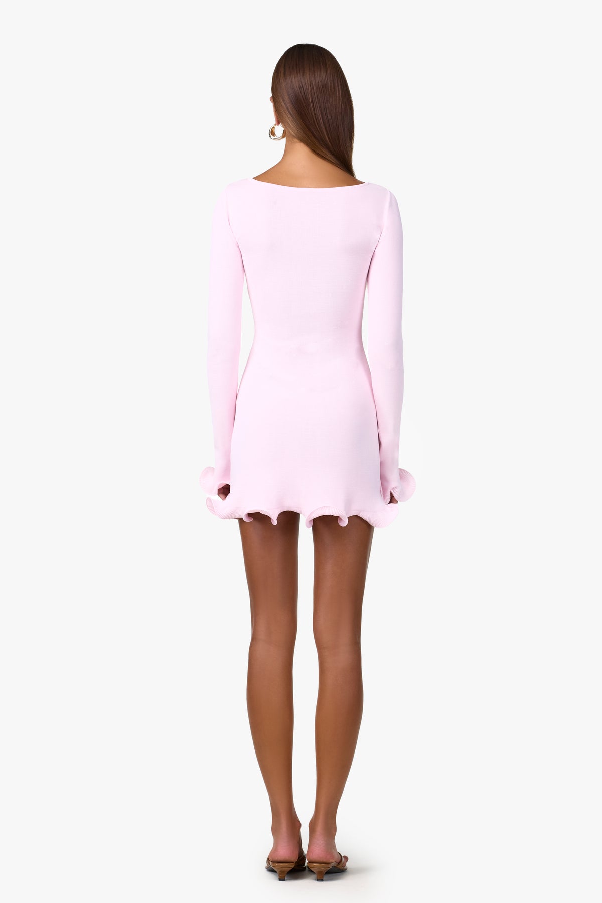 pull&bear strappy asymmetric ruffle hem mini dress in pale pink Pull&Bear Strappy Asymmetric Ruffle Hem Mini Dress in White