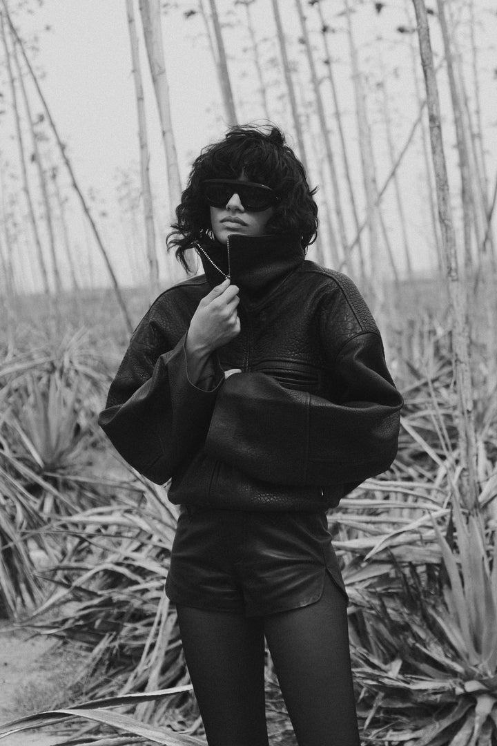 The Leather Bomber Jacket (Black)