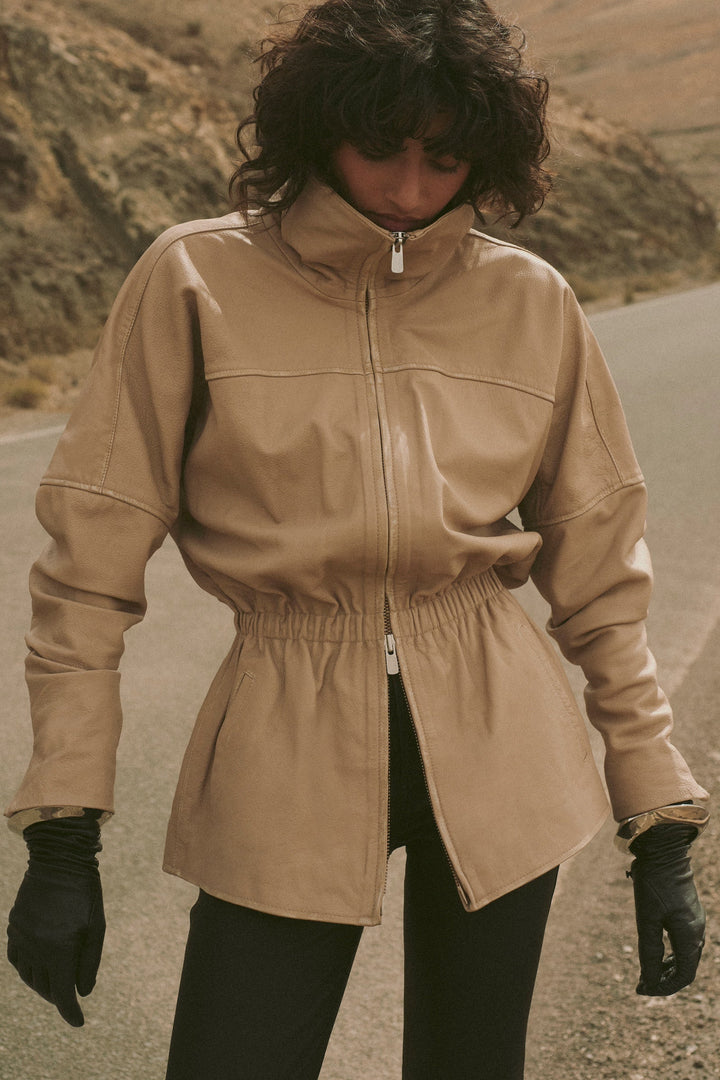 The Leather Parka (Taupe)