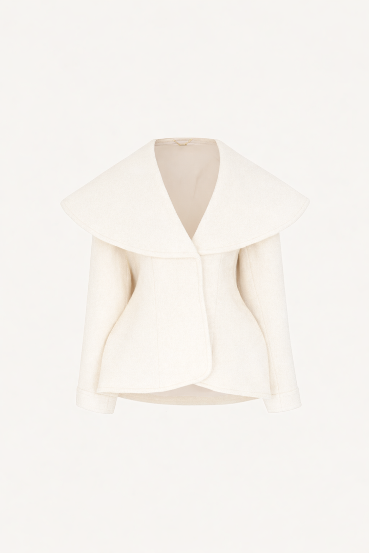 Short Wool Coat (Cream)