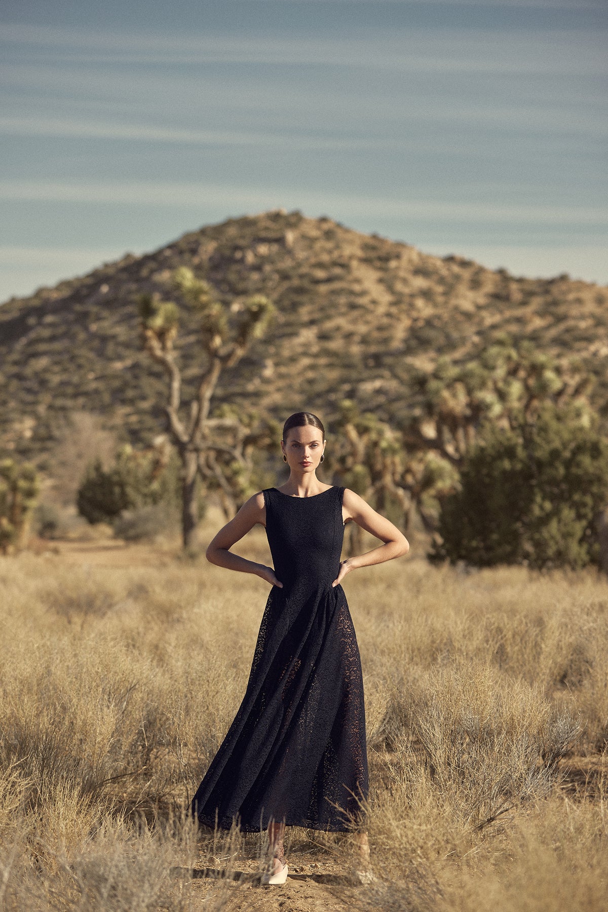 SAME French Lace Midi Dress | Black