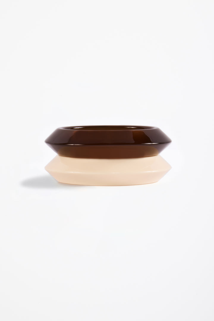 Knife Bangle Set (Bone/Brown Resin)