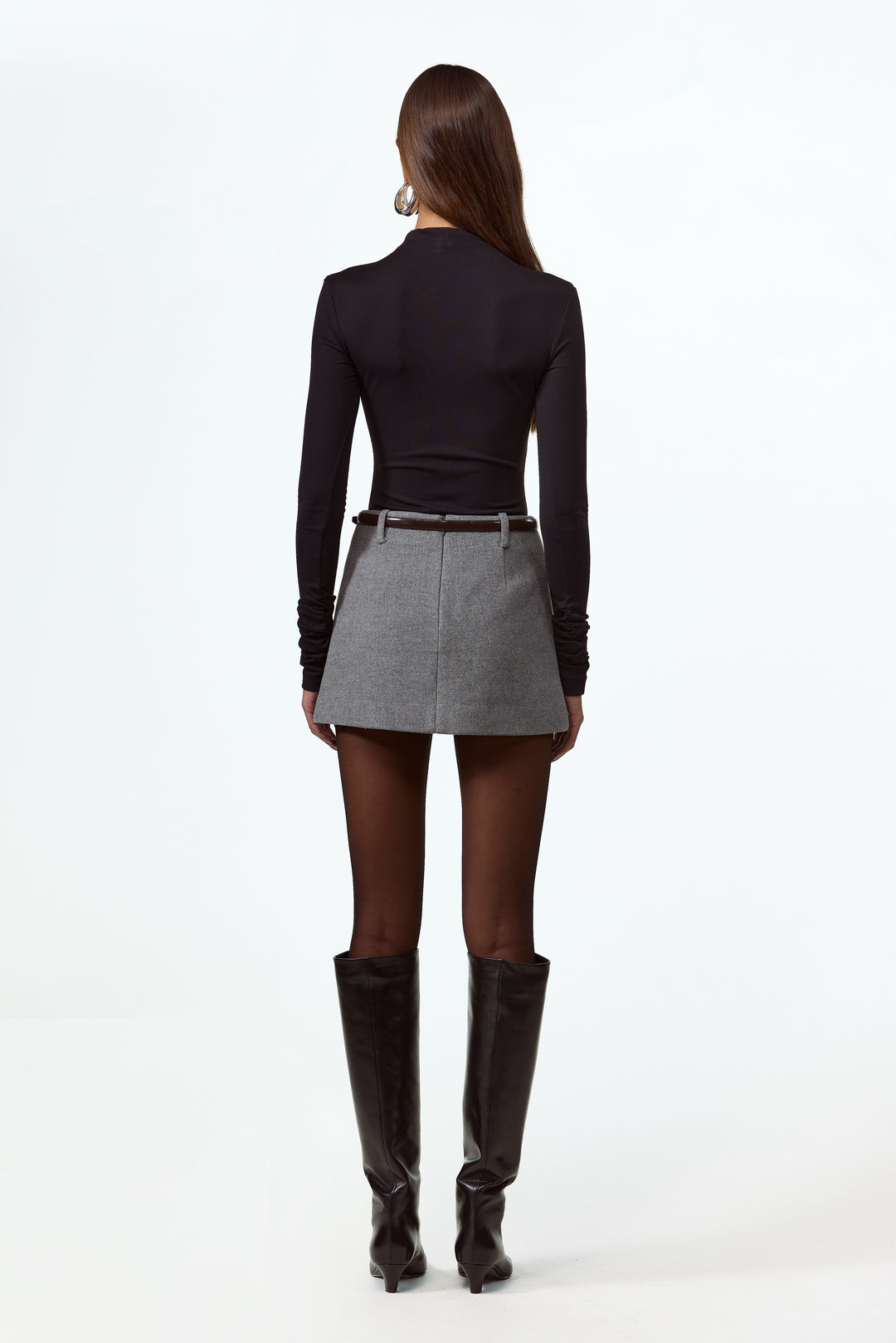 Wool Mini Skirt (Gray)