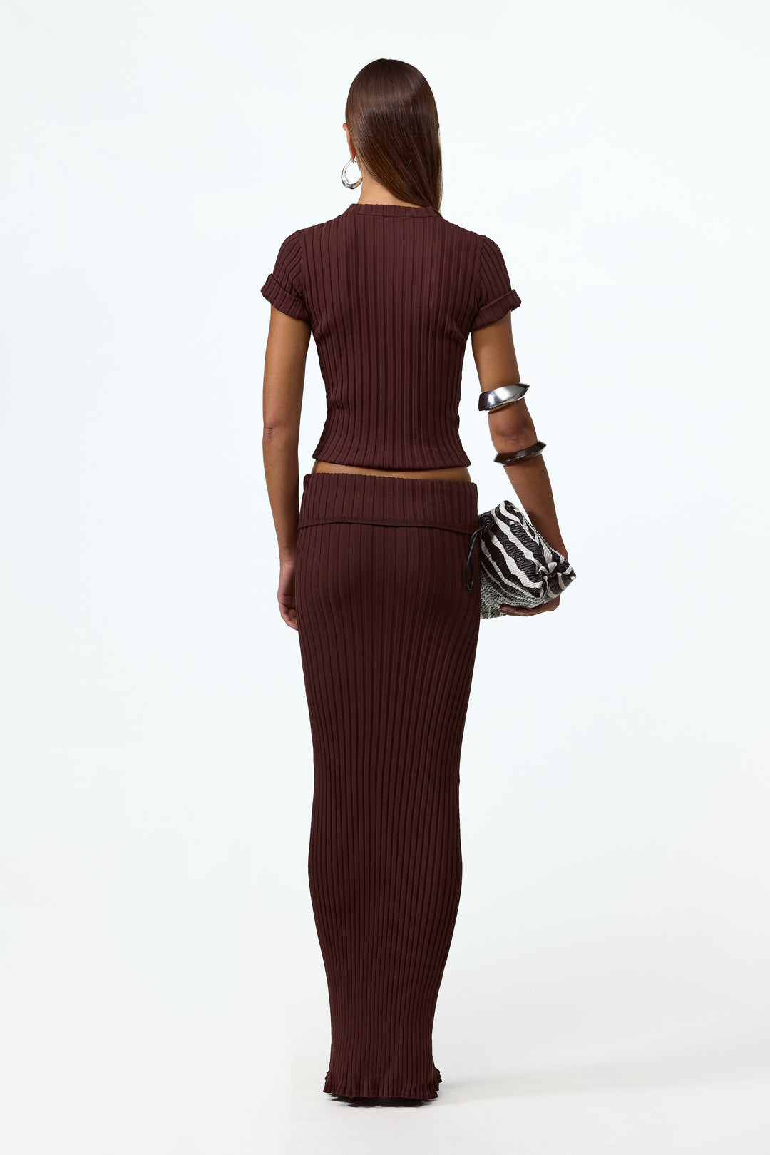 Ribbed Knit Top (Chocolate Brown)