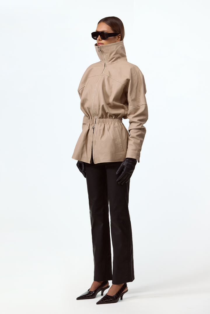 The Leather Parka (Taupe)