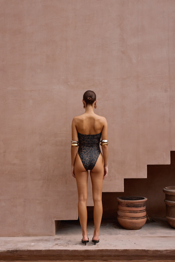 Strapless One Piece (Cheetah)