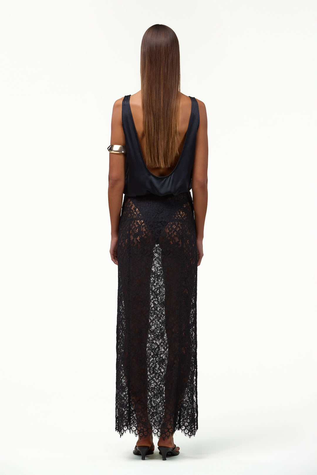 Lace Maxi Skirt (Black)