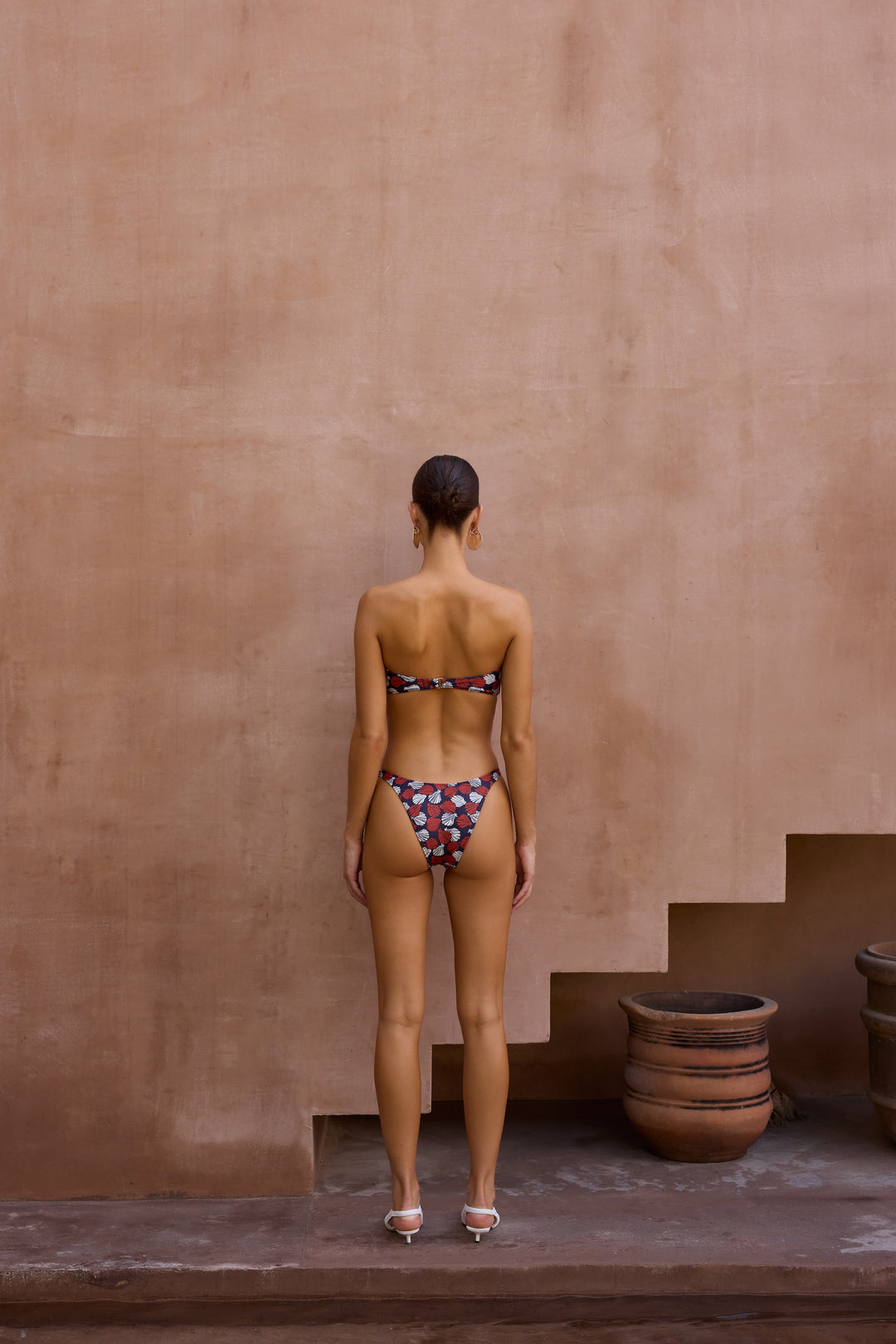 Knotted Bandeau Top (Palm Beach Shell Navy/Orange/Cream)