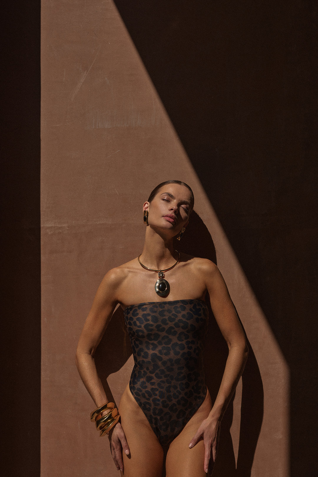 Strapless One Piece (Cheetah)