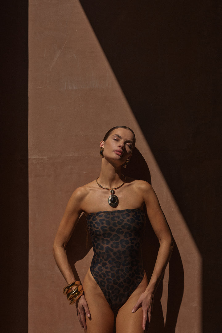 Strapless One Piece (Cheetah)