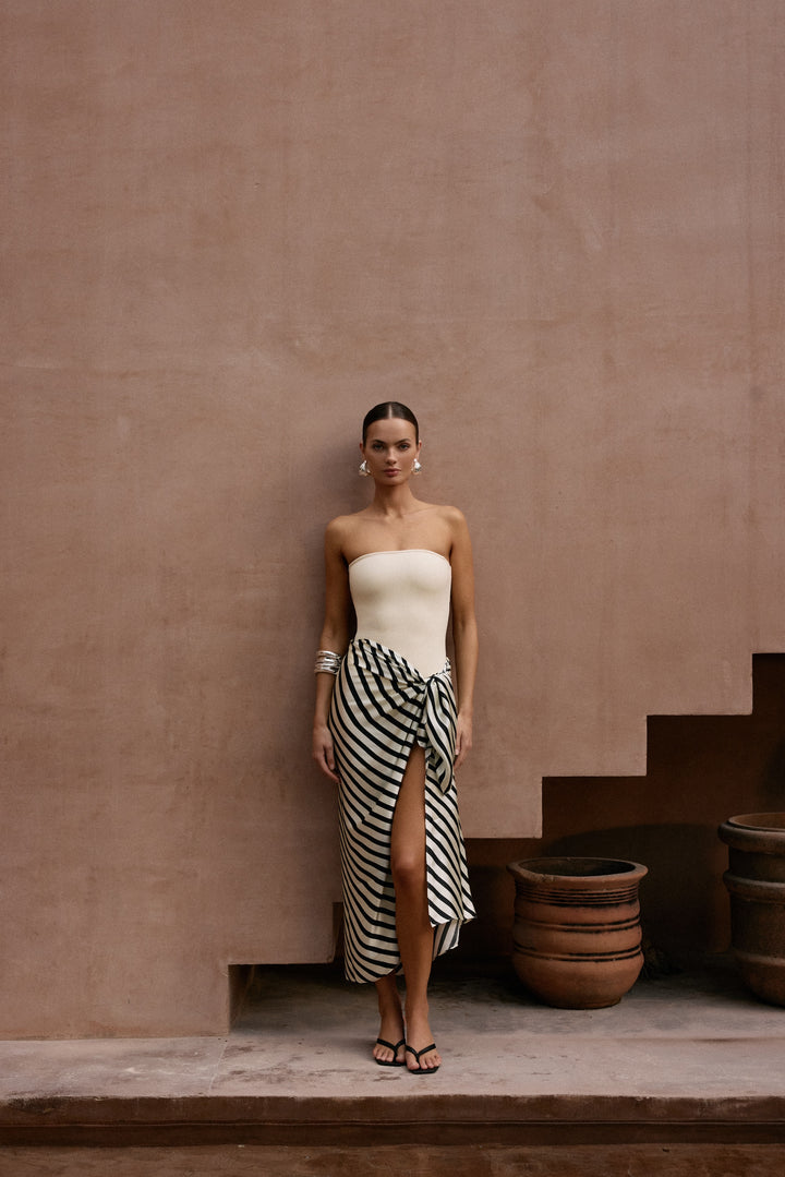 Strapless One Piece (Faux Suede Cream)